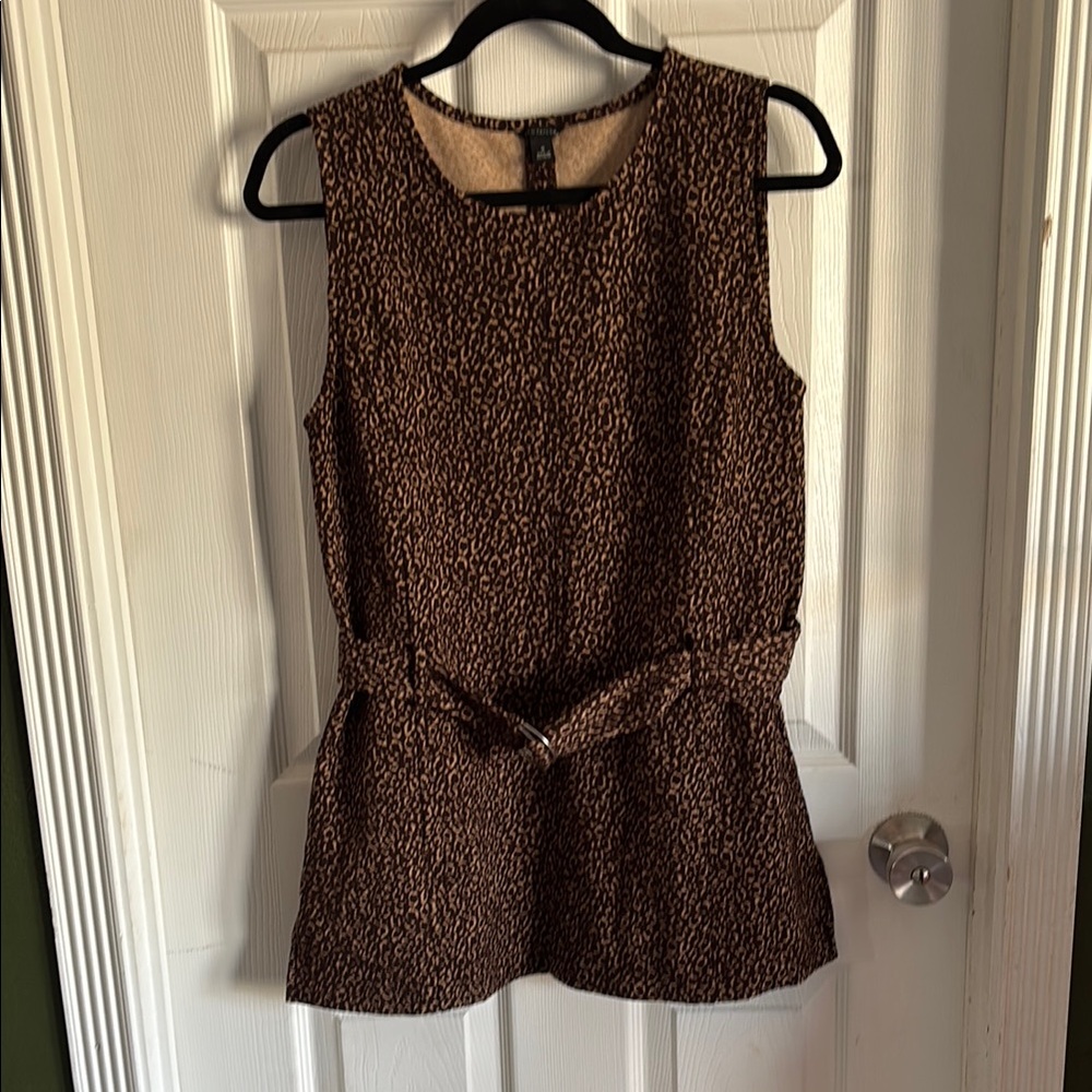 Ann Taylor Brown Patterned Tank Top